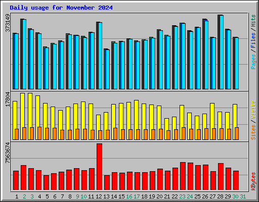 Daily usage for November 2024