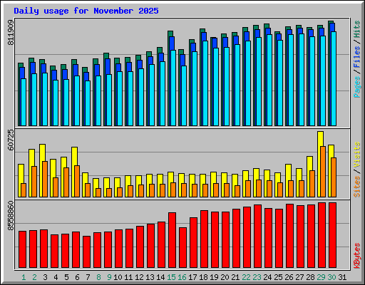 Daily usage for November 2025